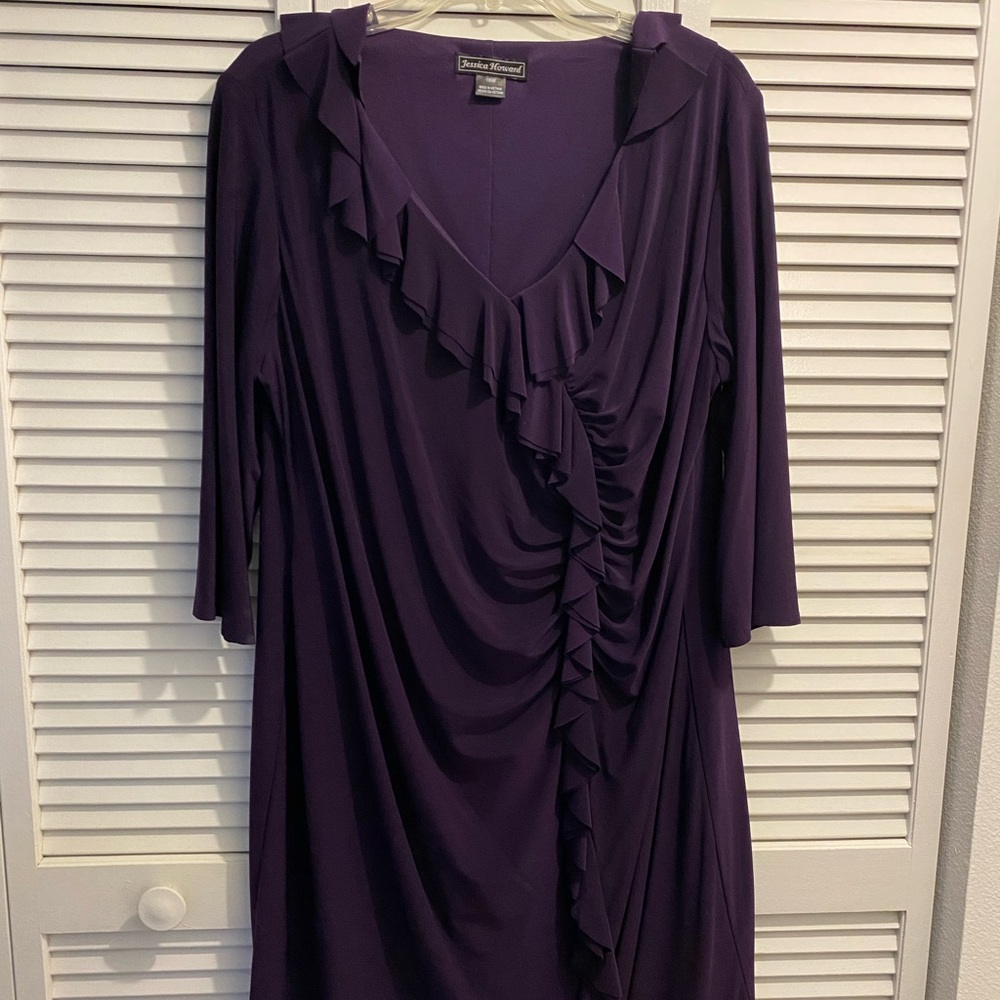 Formal Ruffle Knee Length Dress